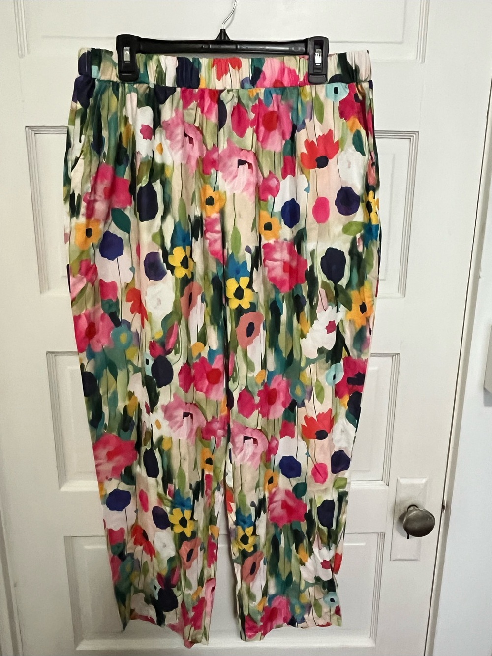 Colorful Floral Poly Pants XXL